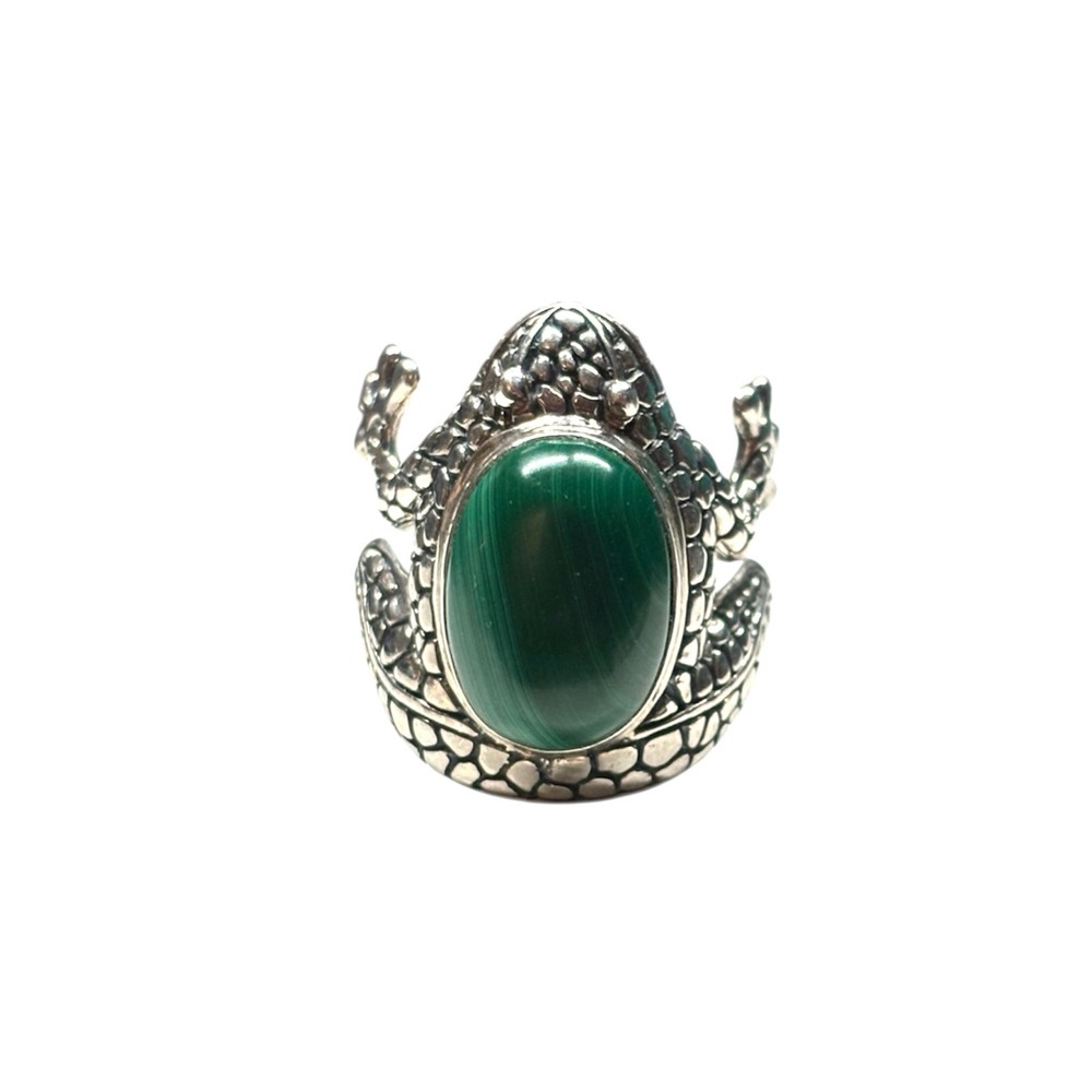 SAMUEL B. COLLECTION Malachite & Sterling Silver Frog Ring